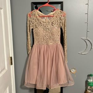 Sequin hearts pink and gold homecoming dress size 0